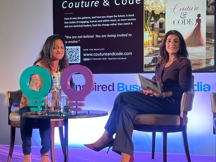 Sonia Aslam showing Couture & Code to the audience