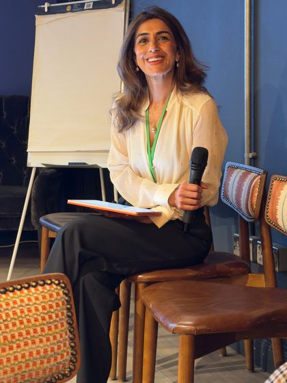 Sonia Aslam leading a workshop session